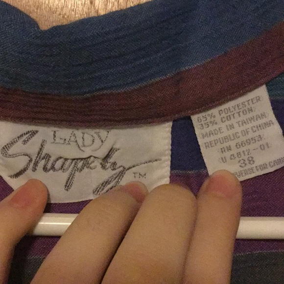 Multi-colored button down short sleeve blouse - Picture 4 of 4